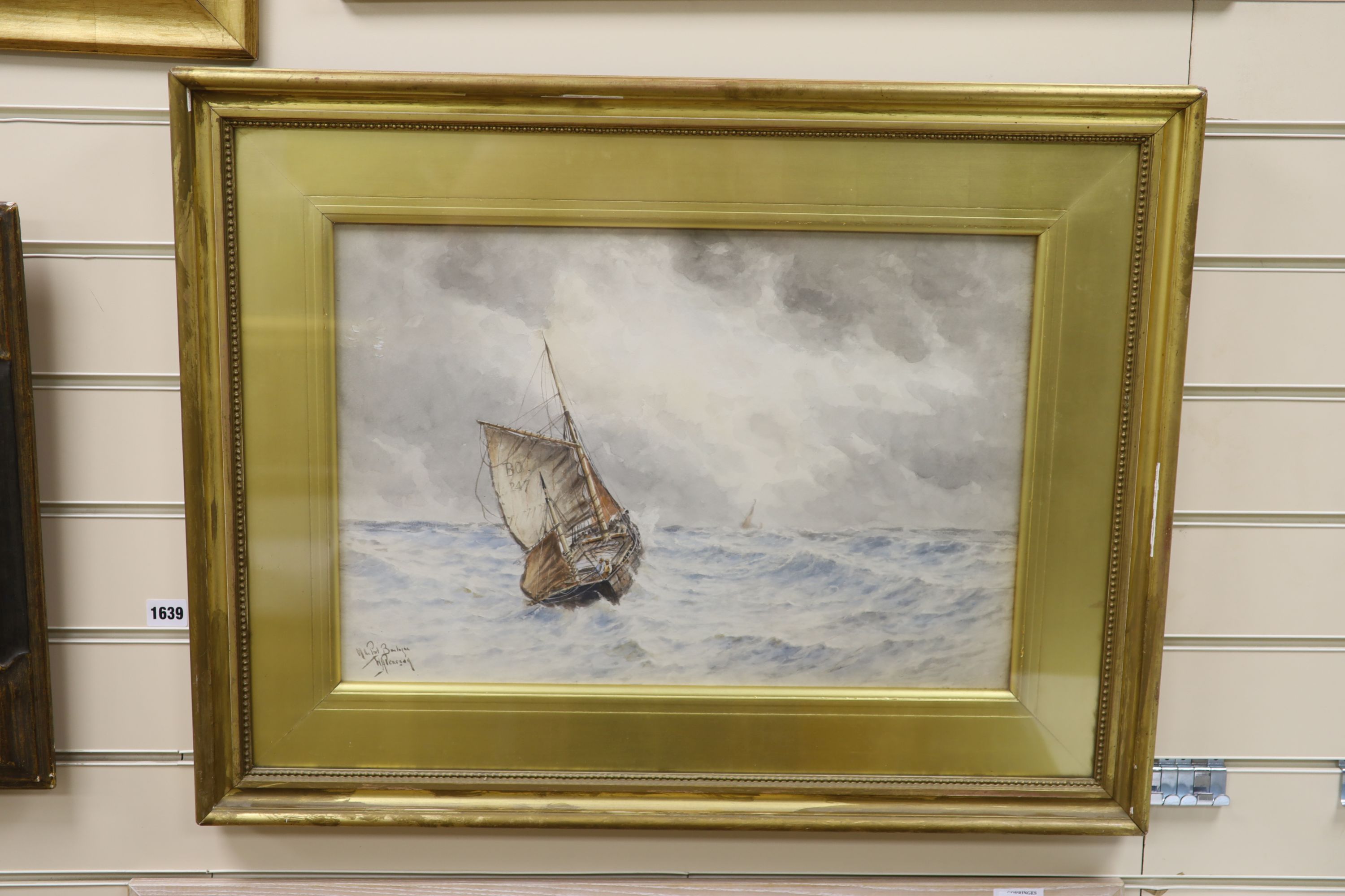 William Henry Pearson (19/20th C.), watercolour, 'Off The Port, Boulogne', signed, 36 x 52cm